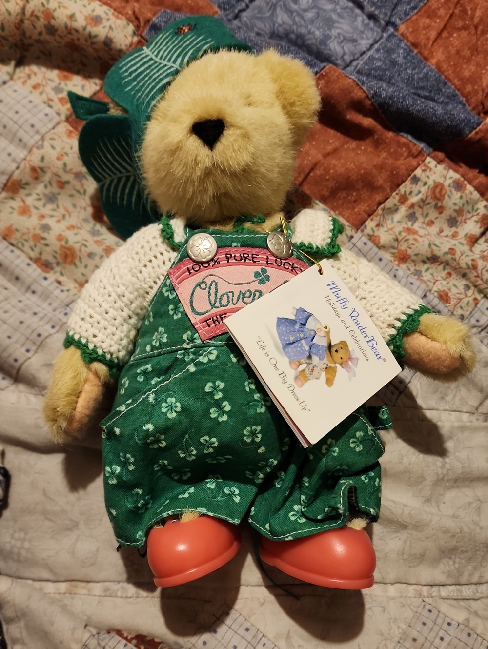 Muffy VanderBear All Over Clover The Shamrock Collection Bear Plush